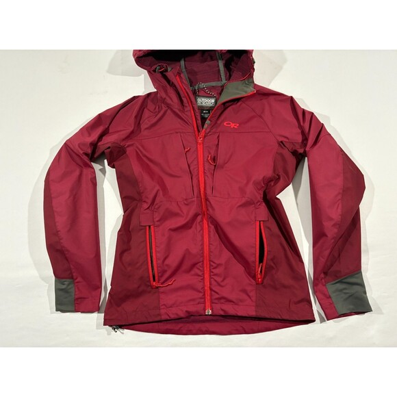 Outdoor Research San Juan Zip Shell Hoodie Windbreaker Jacket Red Womens Sz XS - Picture 3 of 10